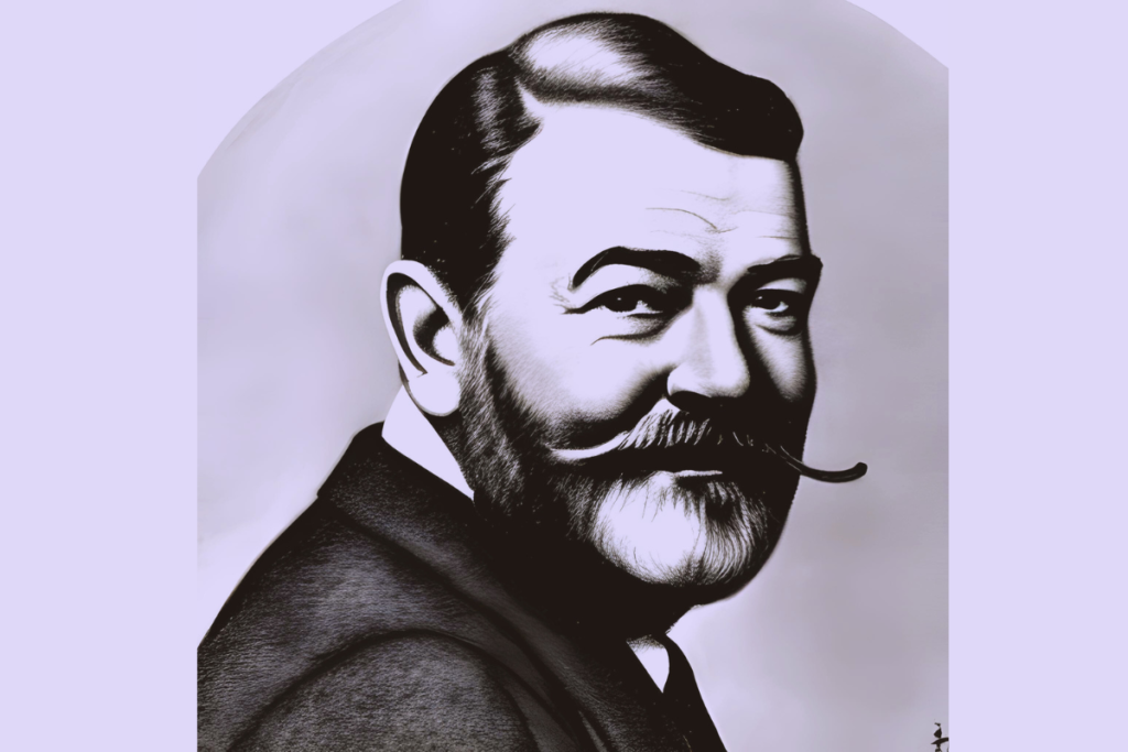 Ernest Hemingway Writer Writer Purple Writer Cartoon of Ernest Hemingway Sketch of Ernest Hemingway 